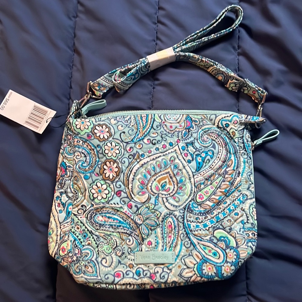 NWT Vera Bradley Carson Mini Hobo Crossbody in Daisy Dot Paisley